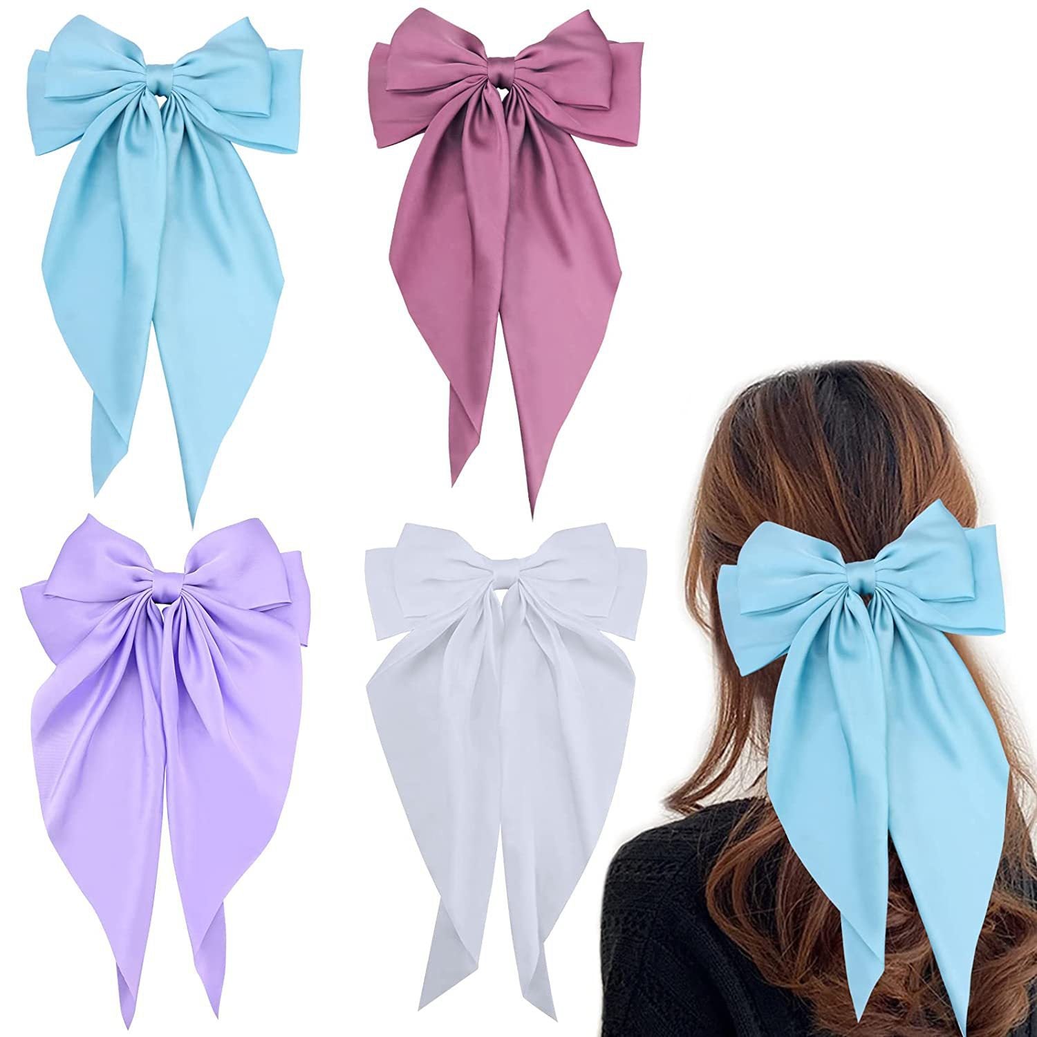 Wholesale Fabric Ribbon Bow Spring Clip Hairpin